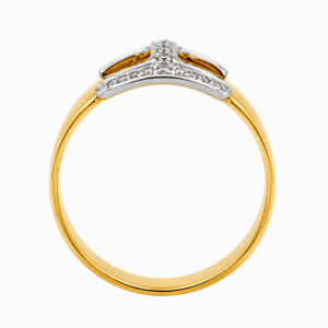 Anillo de Oro Amarillo con Detalle Pavé de Diamantes