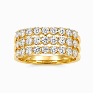 Anillo Medio Cintillo de Oro Amarillo con Diamantes