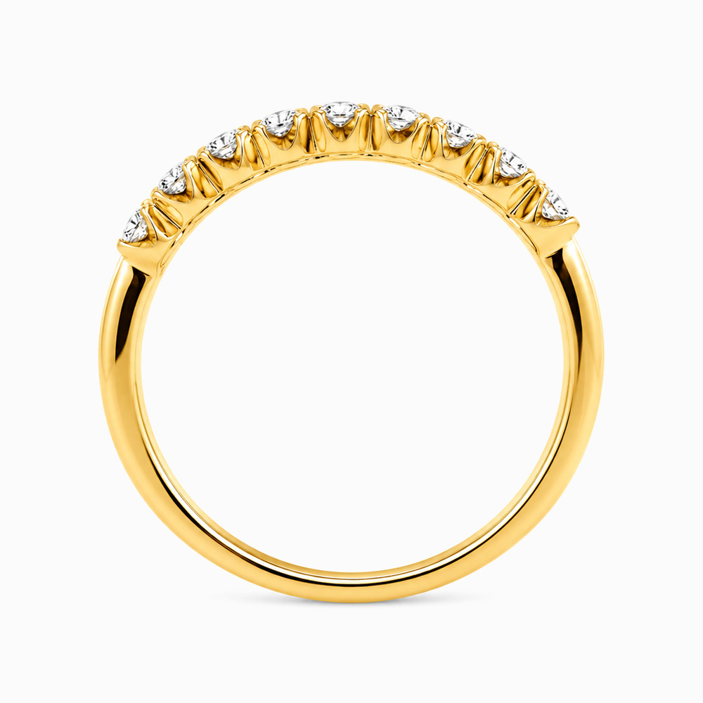 Anillo Medio Cintillo de Oro Amarillo con Diamantes - Imagen 3