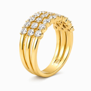Anillo Medio Cintillo de Oro Amarillo con Diamantes