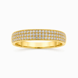 Anillo de Oro Amarillo con Diamantes en Pavé