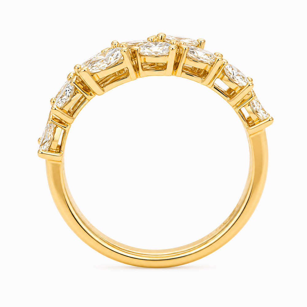 Anillo de Oro Amarillo con Diamantes Corte de Gota - Imagen 3