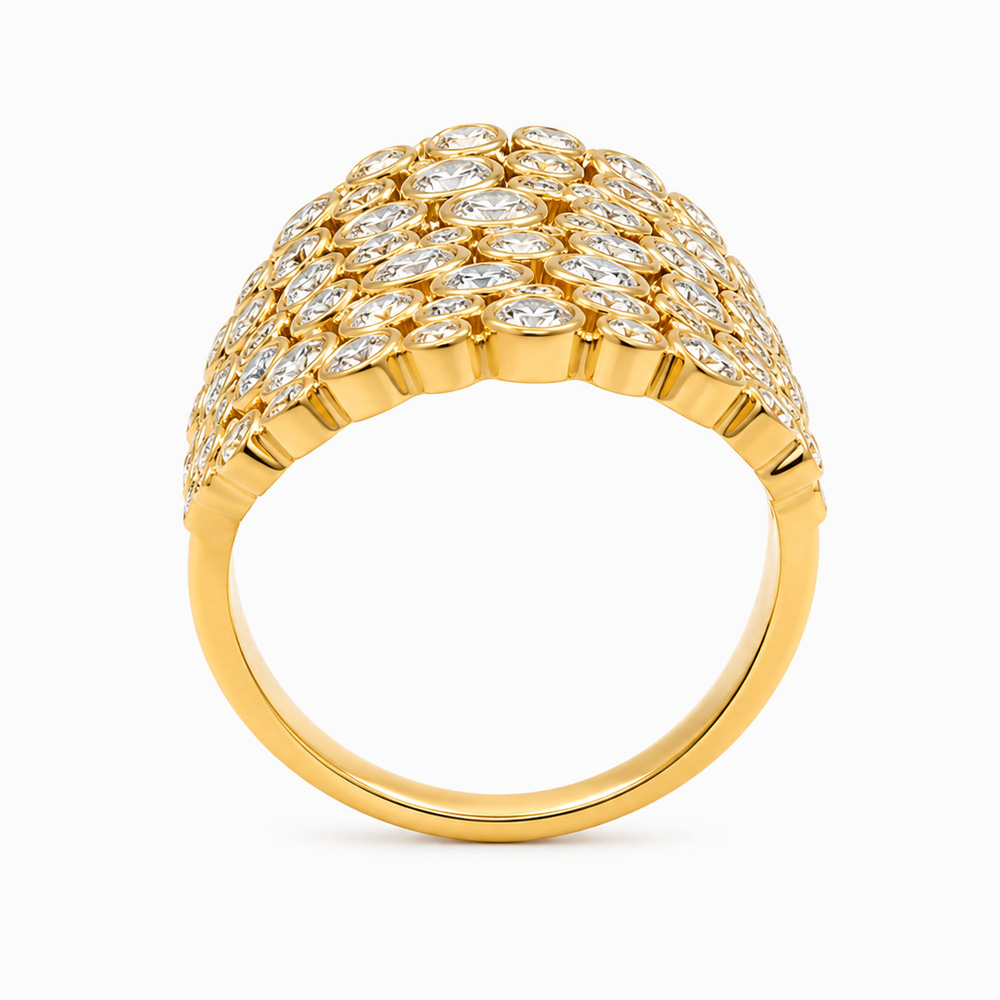 Anillo Mosaico de Diamantes en Oro Amarillo - Imagen 3