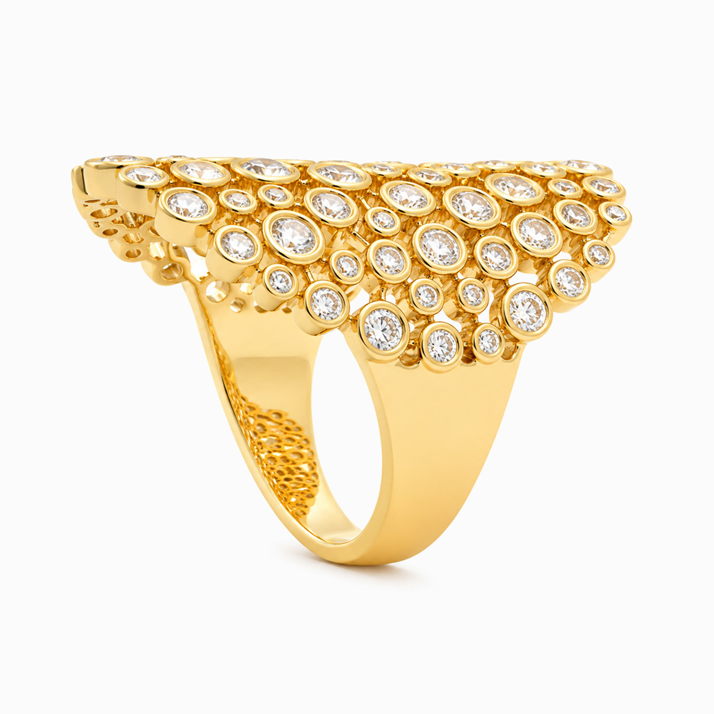Anillo Mosaico de Diamantes en Oro Amarillo - Imagen 4