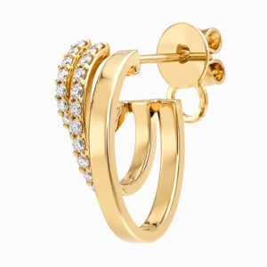 Aro triple argolla  de oro amarillo con diamantes