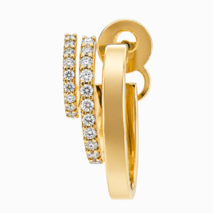 Aro triple argolla  de oro amarillo con diamantes