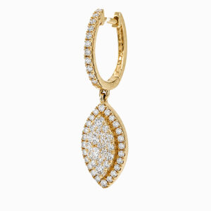 Aros de Oro Rosa con Silueta Marquise y Diamante