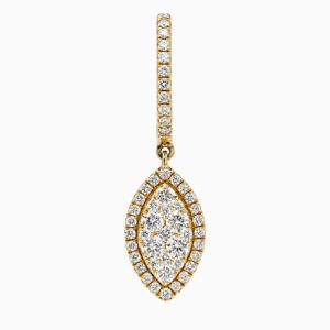 Aros de Oro Rosa con Silueta Marquise y Diamante