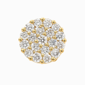 Aros de Oro Amarillo con Diamantes en Diseño Cluster