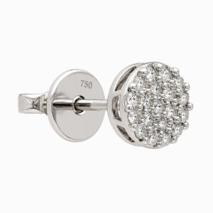 Aros de Oro Blanco con Pavé de Diamantes en Diseño Cluster