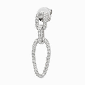 Aros Eslabones de Oro Blanco en Pavé de Diamantes