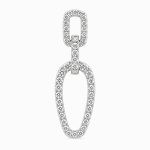 Aros Eslabones de Oro Blanco en Pavé de Diamantes