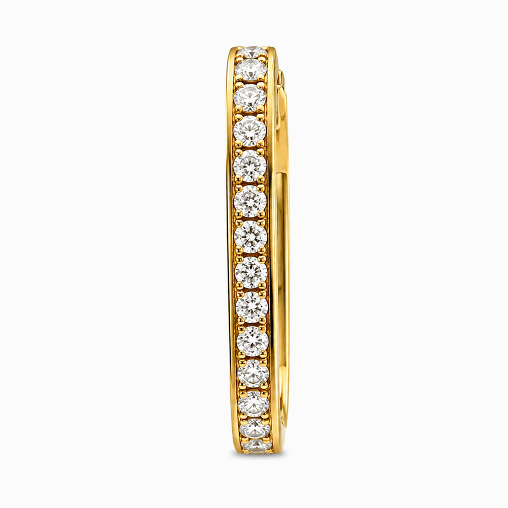 Argolla Rectangular de Oro Amarillo con Diamantes - Imagen 2