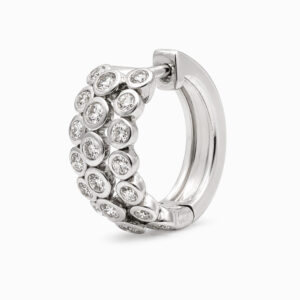 Argollas de Oro Blanco con mosaico de Diamantes