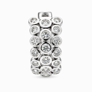 Argollas de Oro Blanco con mosaico de Diamantes