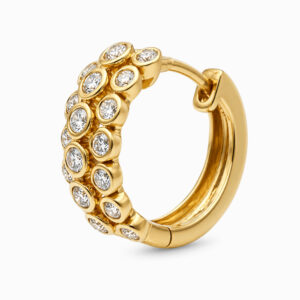 Argollas de Oro Blanco mosaico de Diamantes
