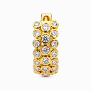 Argollas de Oro Blanco mosaico de Diamantes