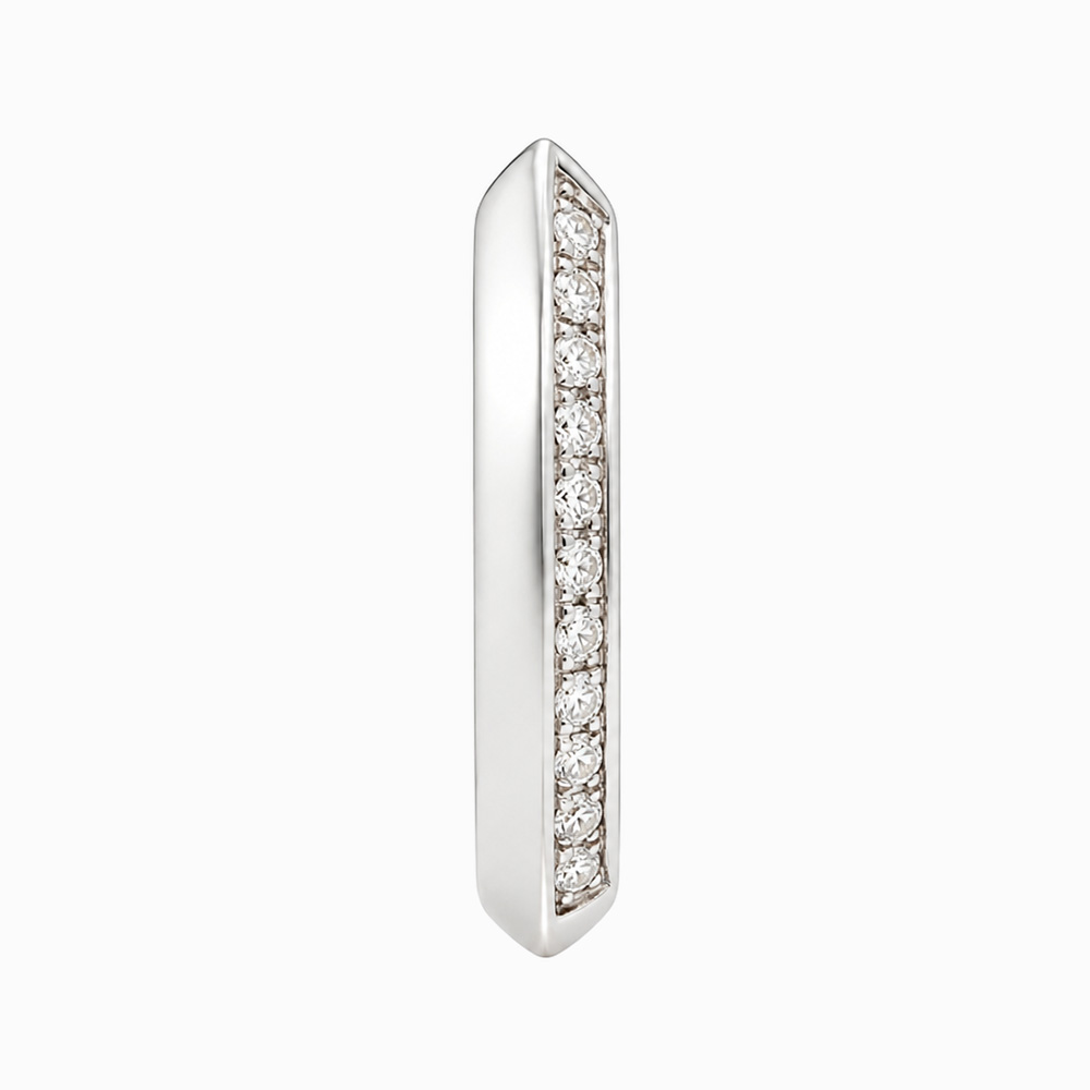Argollas de Oro Blanco con Diamantes de Diseño Clásico - Imagen 2