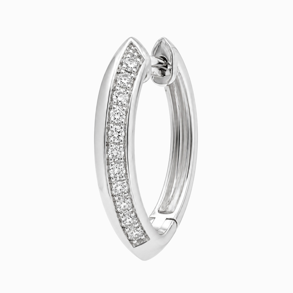 Argollas de Oro Blanco con Diamantes de Diseño Clásico - Imagen 3