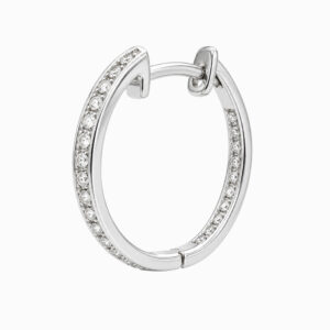 Argollas de Oro Blanco con Diamantes de Línea Continua