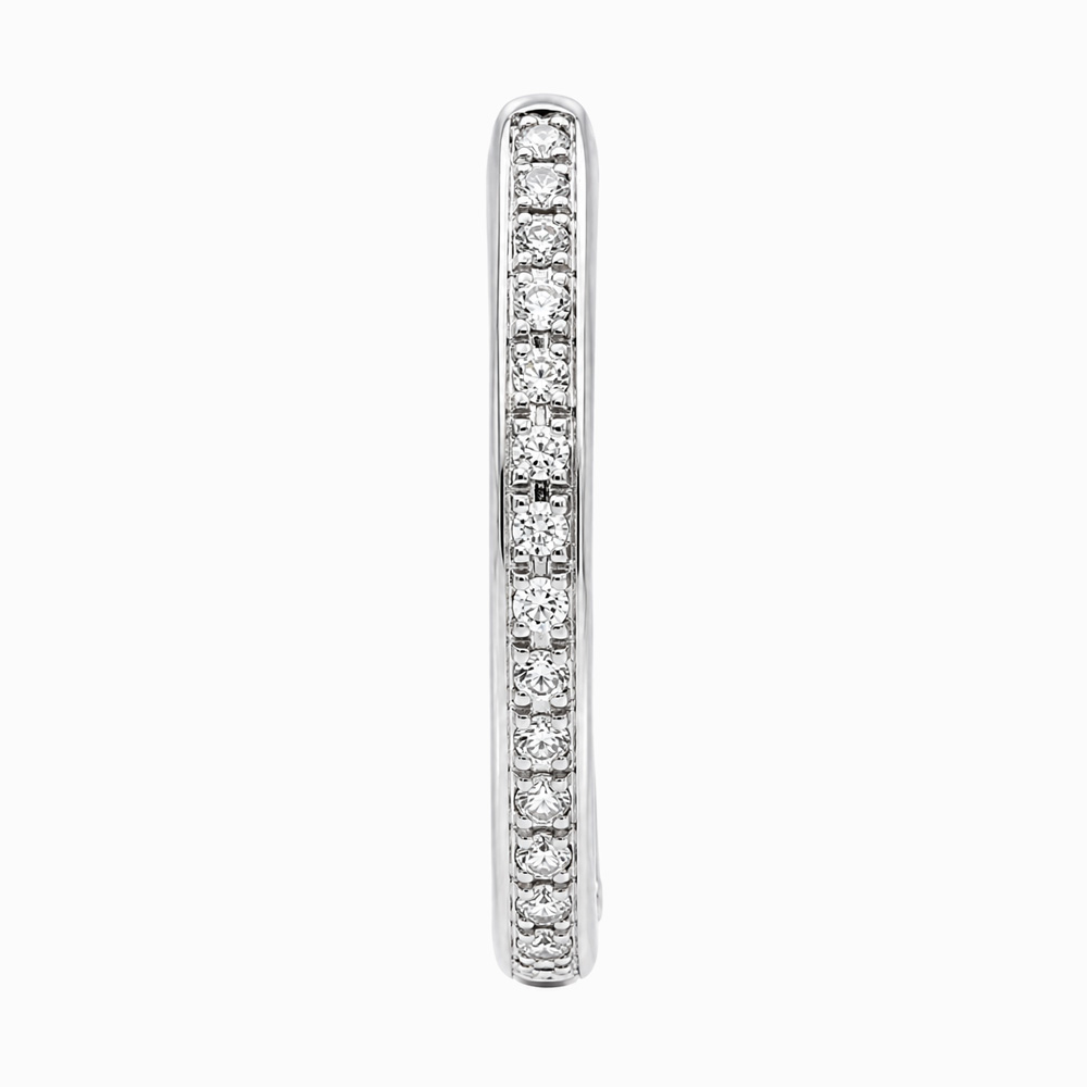 Argollas de Oro Blanco con Diamantes de Línea Continua - Imagen 2
