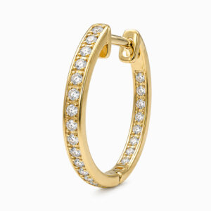 Aros de Oro Blanco con Diamantes de Línea Continua