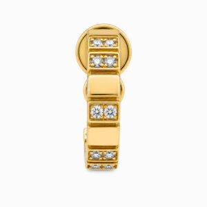 Argollas de Oro Amarillo con Diamantes de Diseño Segmentado