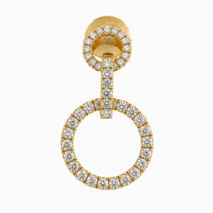 Aros de Oro Amarillo con Colgante Intercambiable y Diamantes