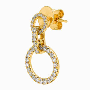 Aros de Oro Amarillo con Colgante Intercambiable y Diamantes