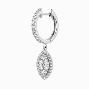 Argollas de Oro Blanco con Colgante Marquise de Diamantes