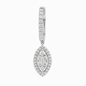 Argollas de Oro Blanco con Colgante Marquise de Diamantes