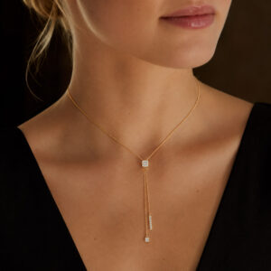 Collar Lariat con Diamantes en Oro Amarillo
