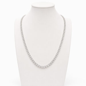 Collar Tennis de Oro Blanco con Diamantes