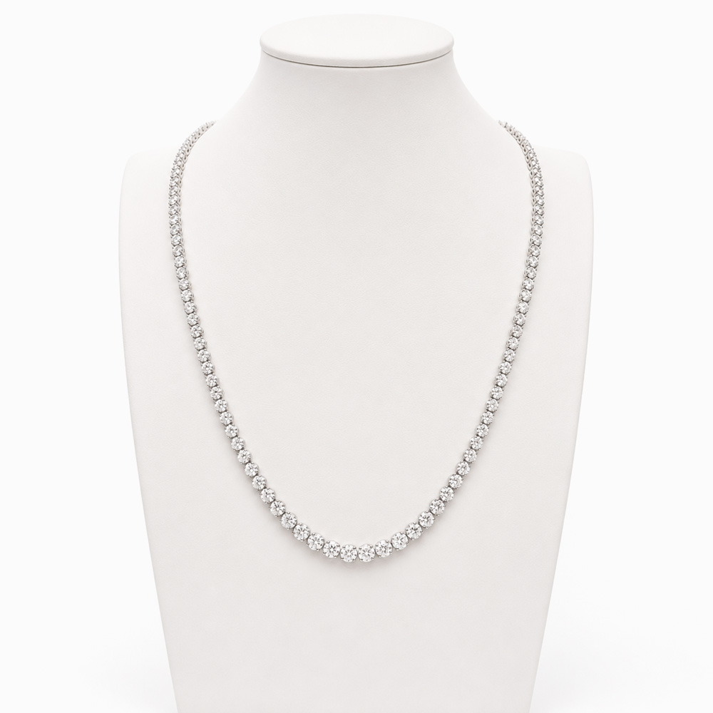 Collar Tennis de Oro Blanco con Diamantes - Imagen 2