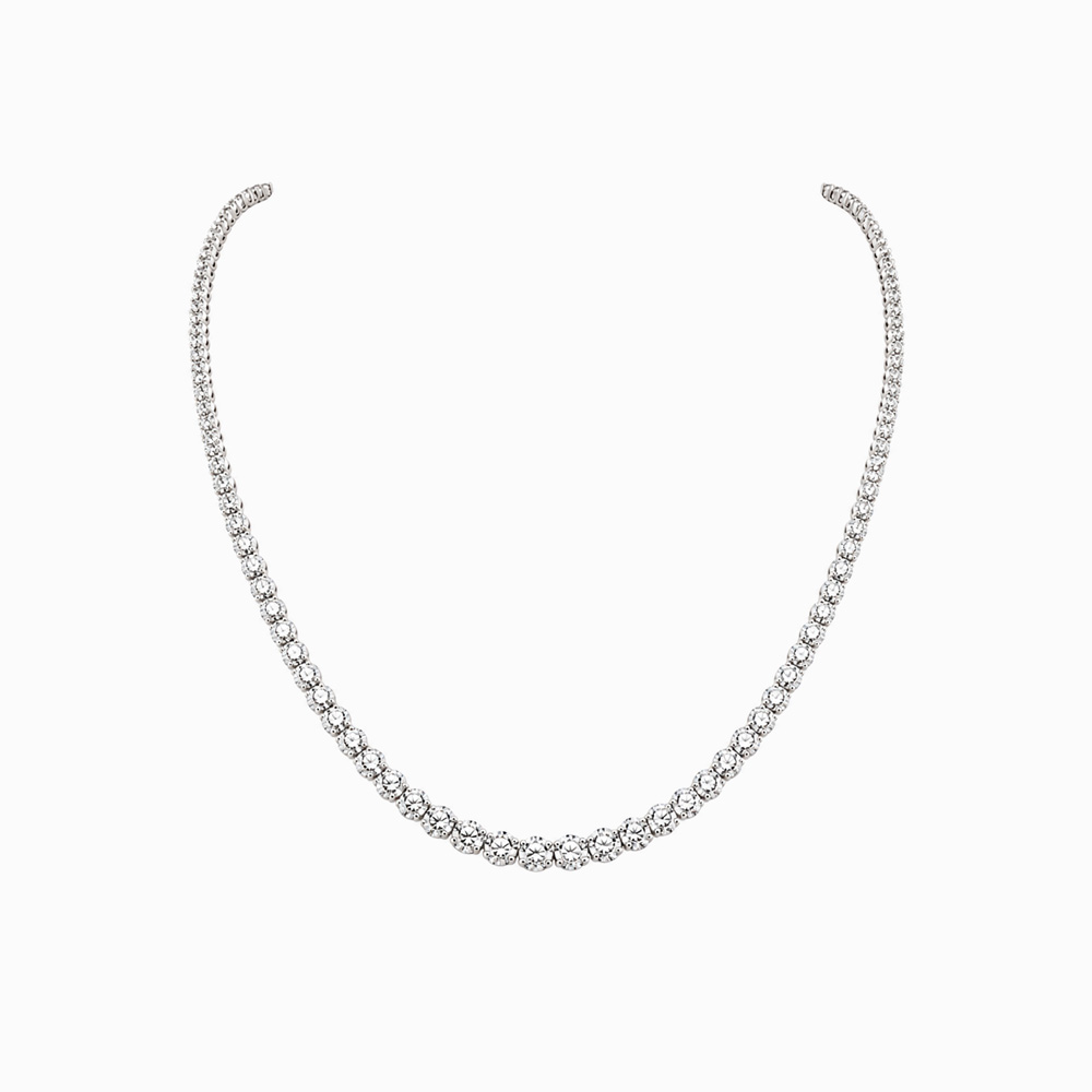Collar Tennis de Oro Blanco con Diamantes