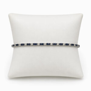 Pulsera Tennis de Oro Blanco con Zafiros y Diamantes