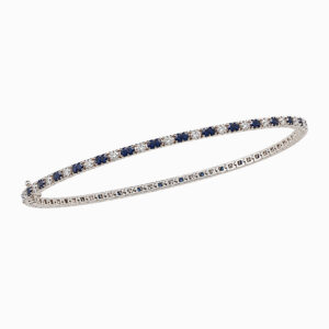 Pulsera Tennis de Oro Blanco con Zafiros y Diamantes