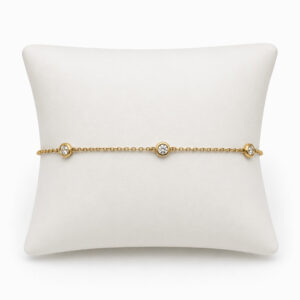 Pulsera de Oro Amarillo con Estaciones de Diamantes
