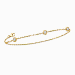 Pulsera de Oro Amarillo con Estaciones de Diamantes