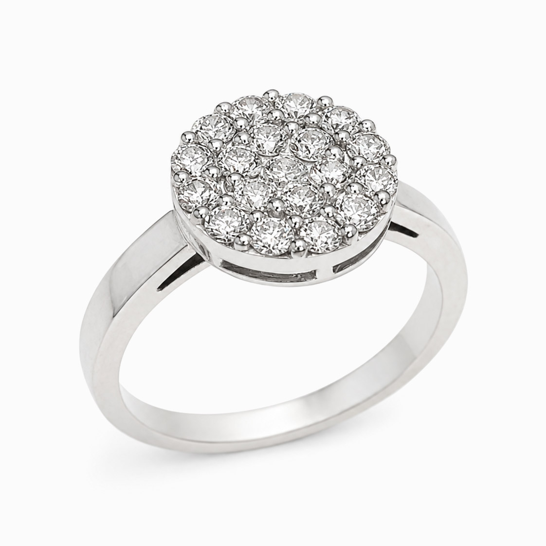 Anillo cluster de diamantes en oro blanco - Imagen 2