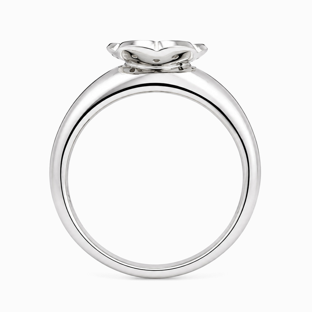 Anillo floral de oro blanco y diamantes - Imagen 4