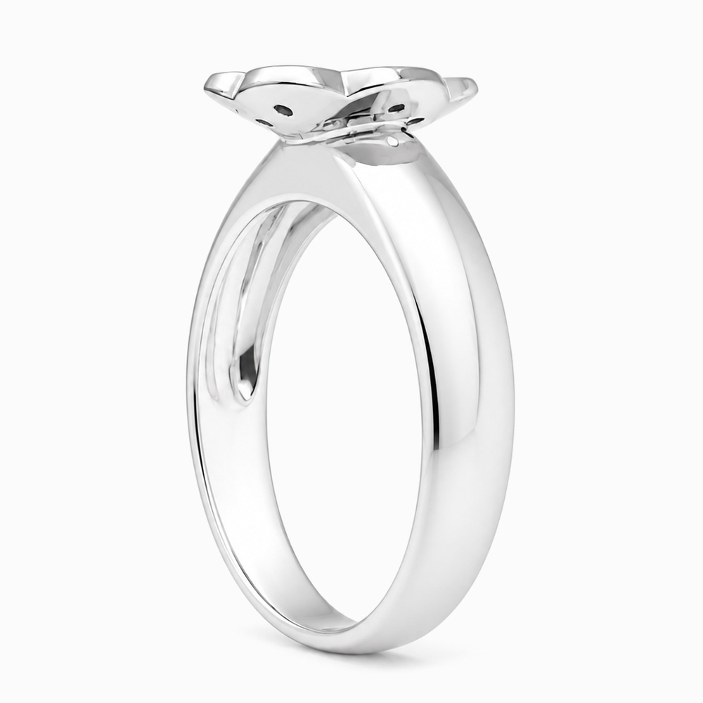 Anillo floral de oro blanco y diamantes - Imagen 5