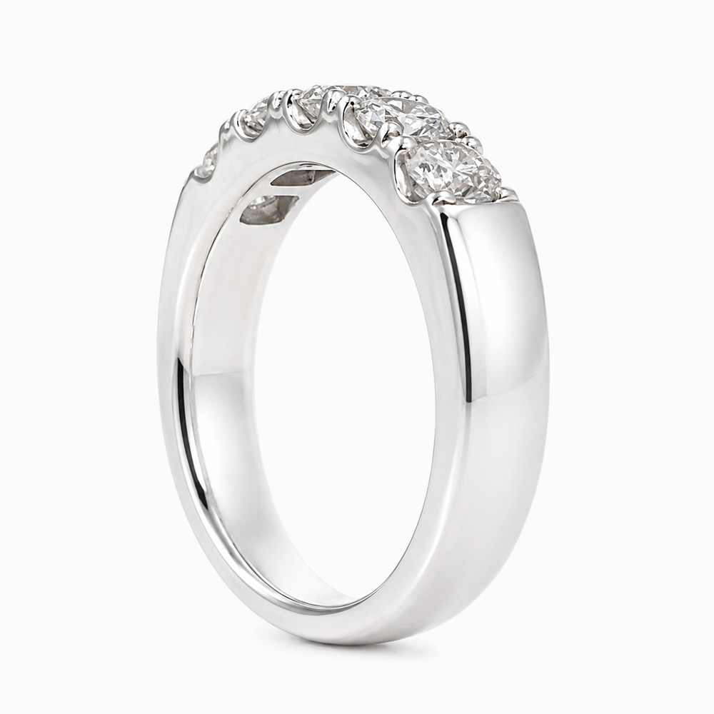 Anillo medio cintillo de diamantes en oro blanco - Imagen 3
