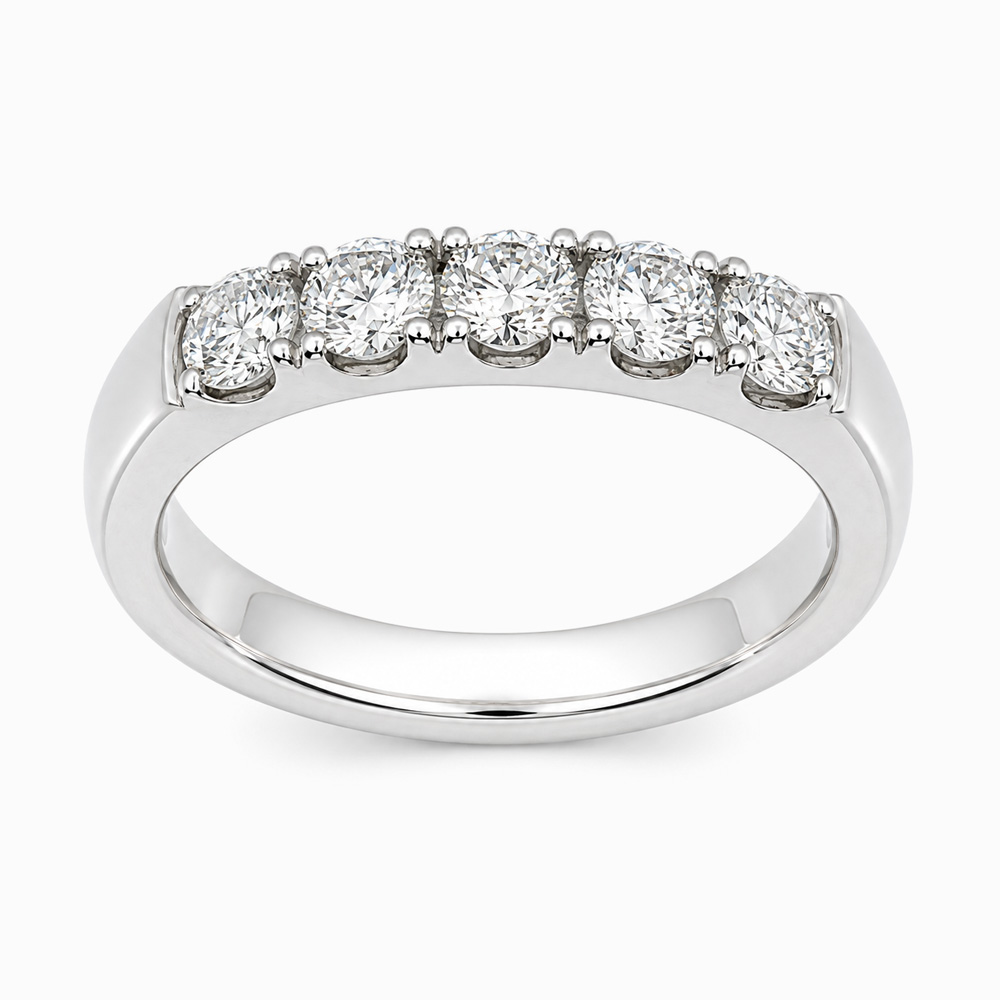 Anillo medio cintillo de diamantes en oro blanco - Imagen 5