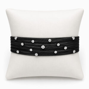 Pulsera de Malla Negra con Diamantes