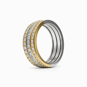 Anillo Bicolor de Oro y Diamantes