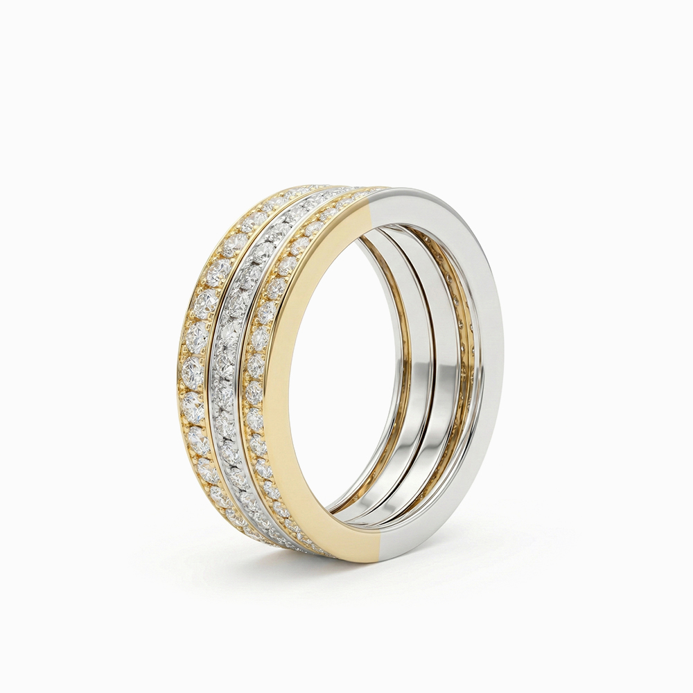 Anillo Bicolor de Oro y Diamantes - Imagen 3