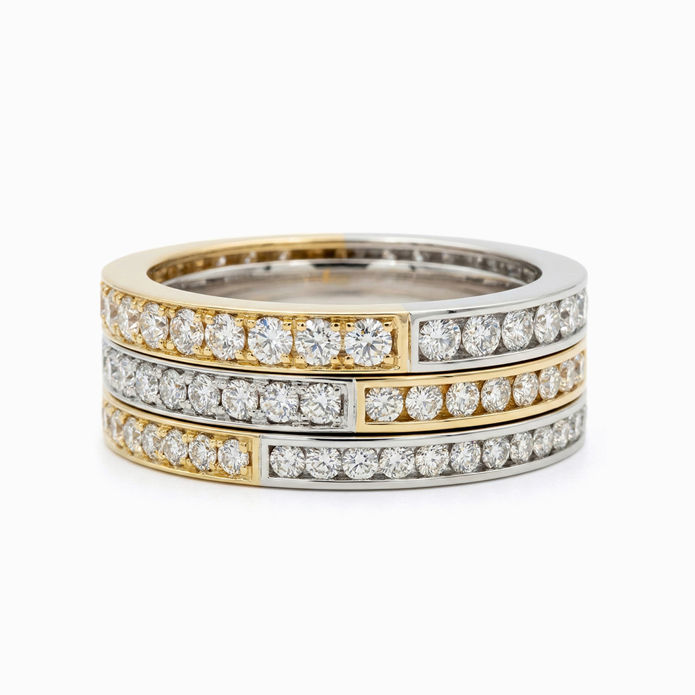 Anillo Bicolor de Oro y Diamantes - Imagen 5