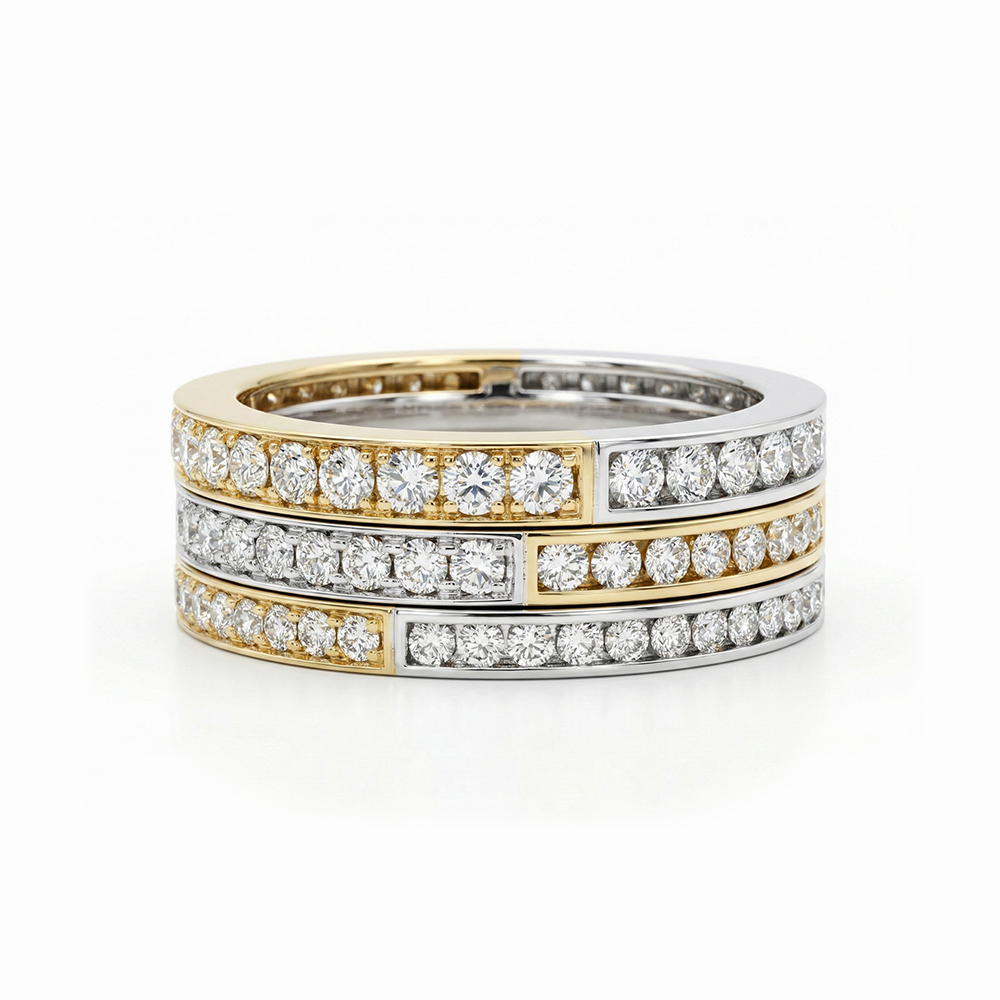 Anillo Bicolor de Oro y Diamantes - Imagen 6