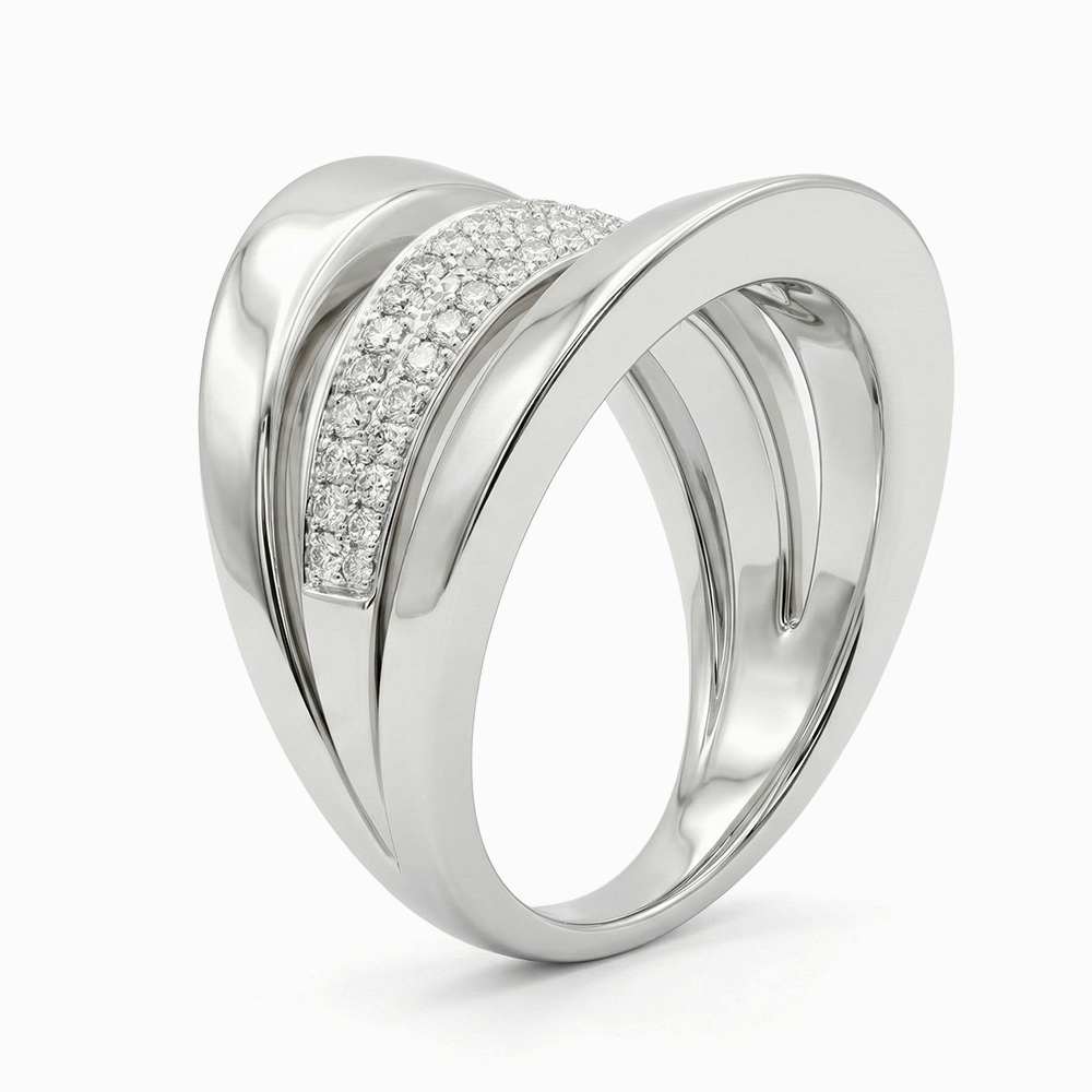 Anillo de Volúmenes en Oro Blanco con Diamantes - Imagen 6